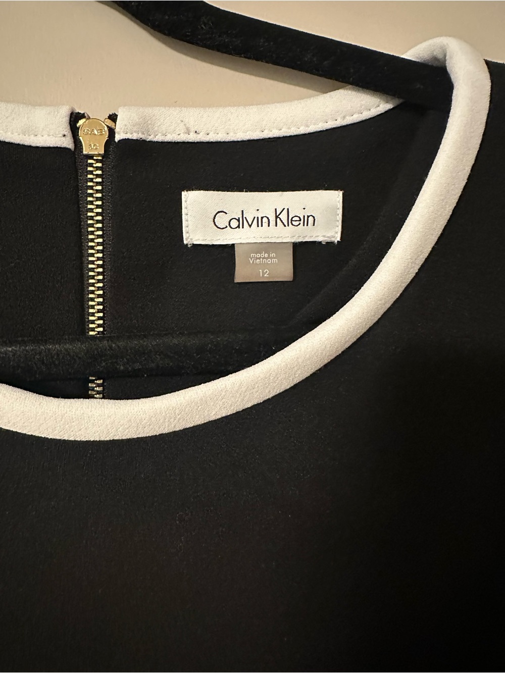 Calvin Klein Black Dress with White Trim - Picture 2 of 2